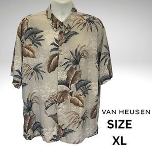 Van Heusen Men's Tropical Leaf Shirt - Size XL